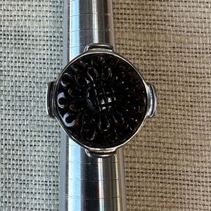 Studio Barse sterling silver raised carved floral design vintage ring, size 9